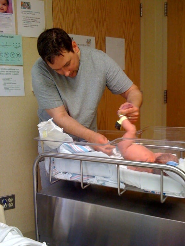 daddy does poopy duty