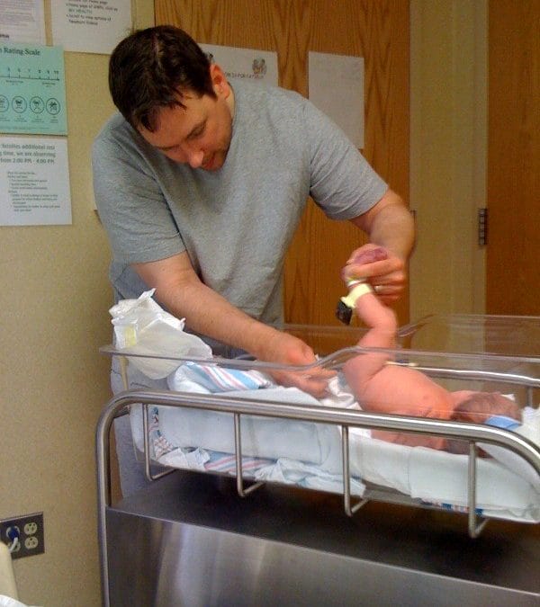 Daddy does poopy duty….