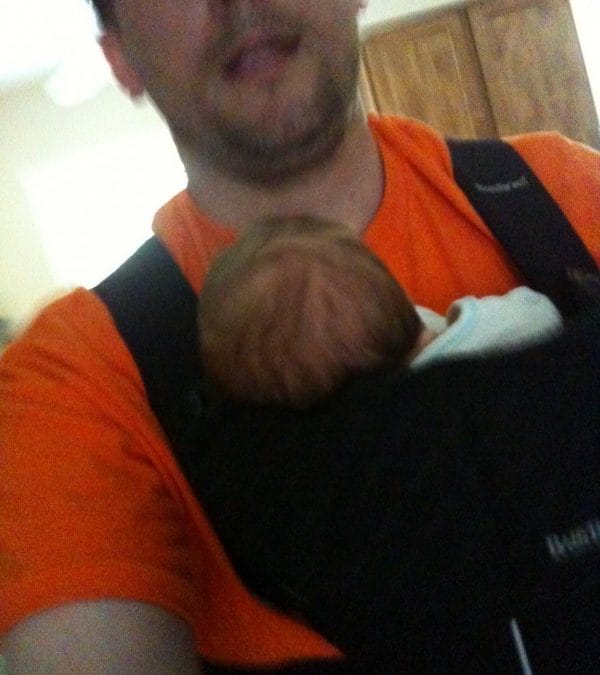 Daddy and I took a walk Baby Bjorn style