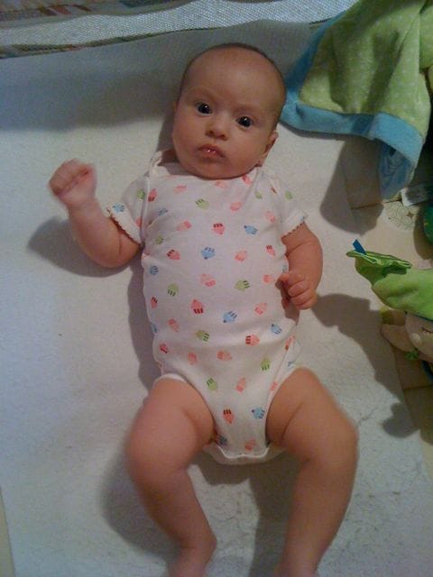 Fussy baby in a cupcake onesie