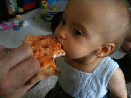 Eating cold pizza