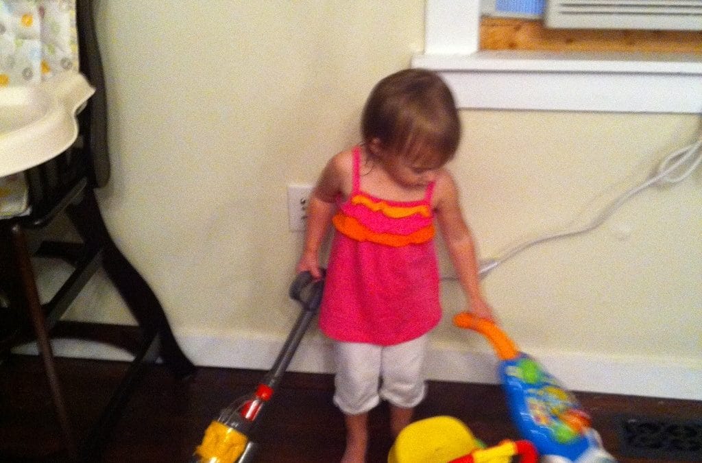 Helping Heather clean up