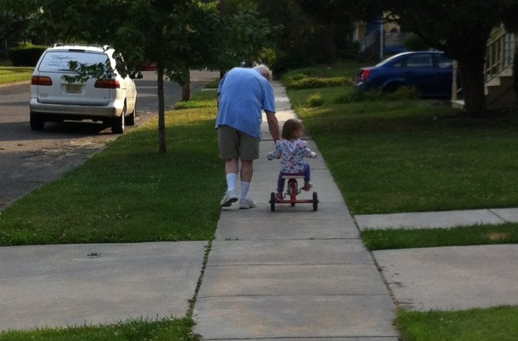 Riding a tricycle