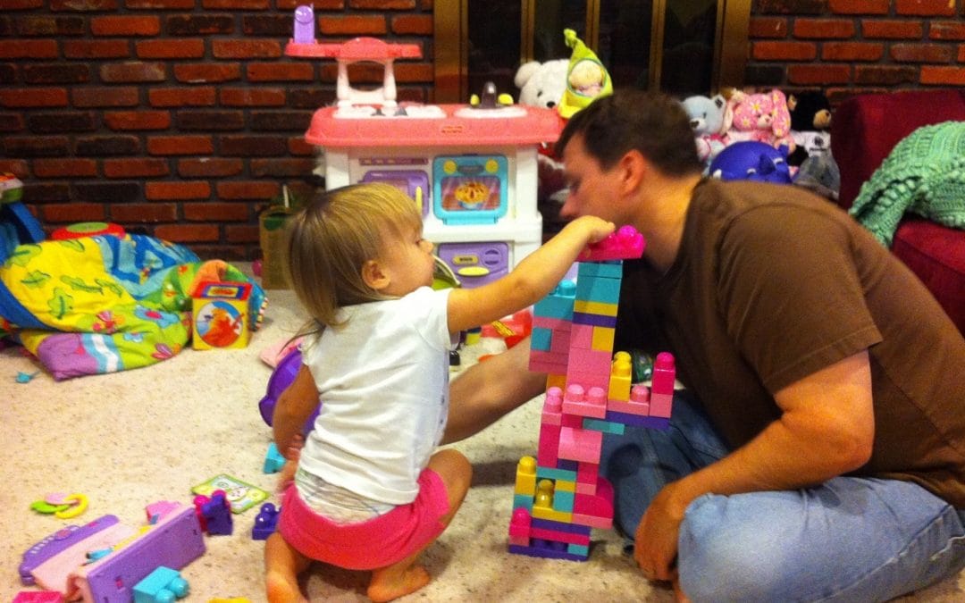 Building a castle with daddy