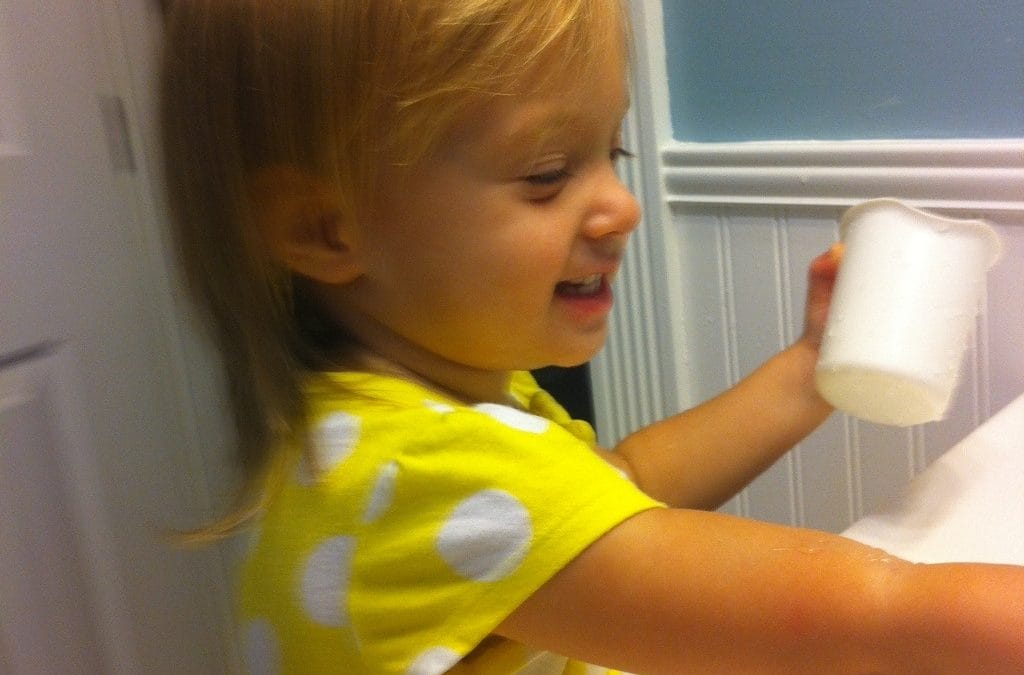 Playing in the sink