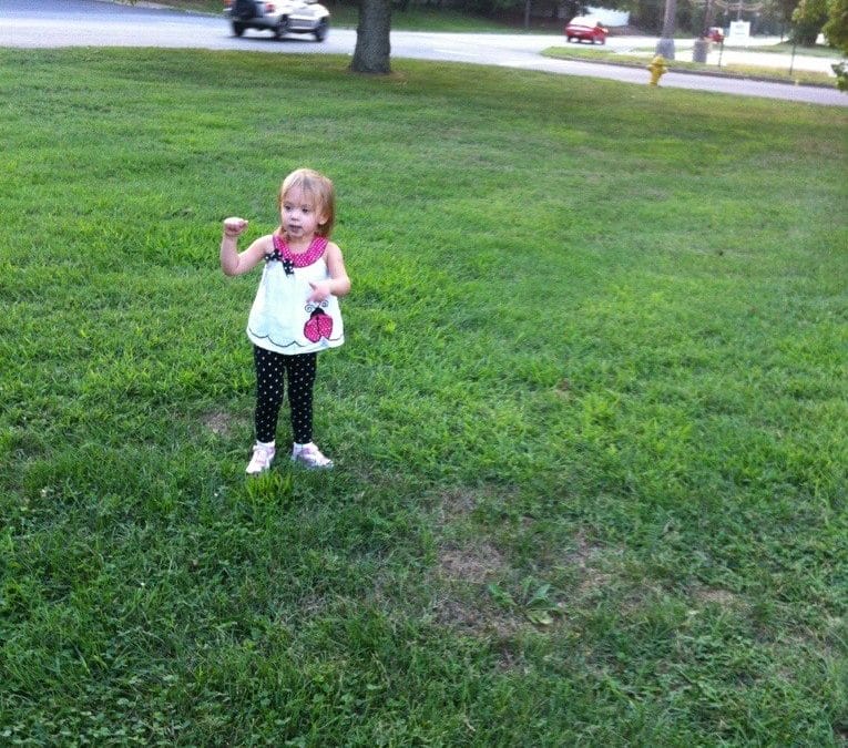 Playing outside at daddy’s office