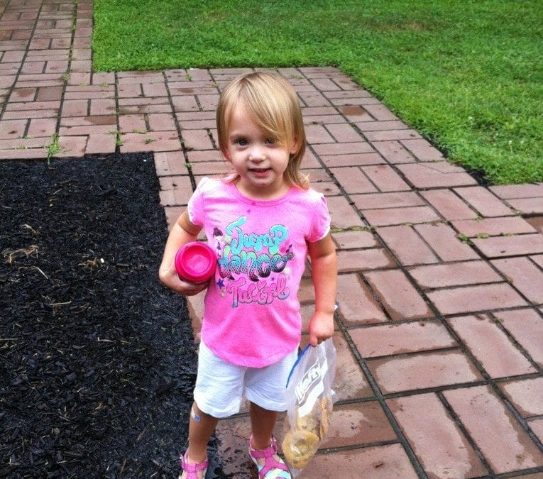 Taking cookies to daddy
