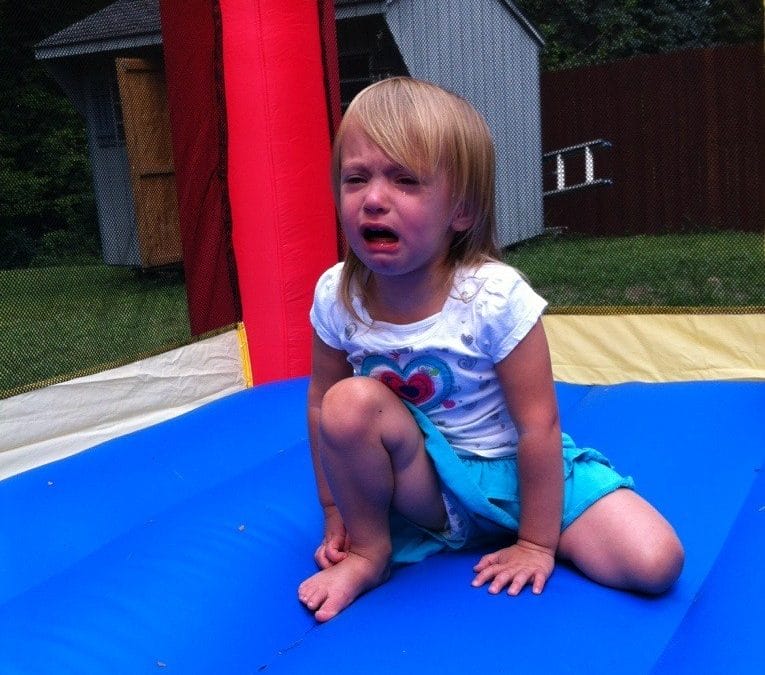 Sadness in the bouncy house