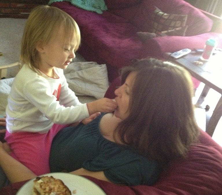 Taking care of mommy
