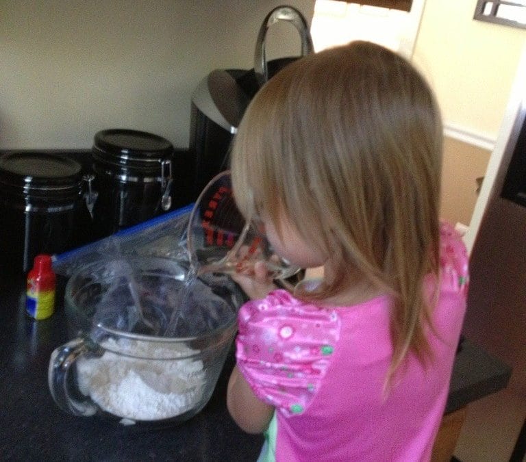 Helping make pancakes