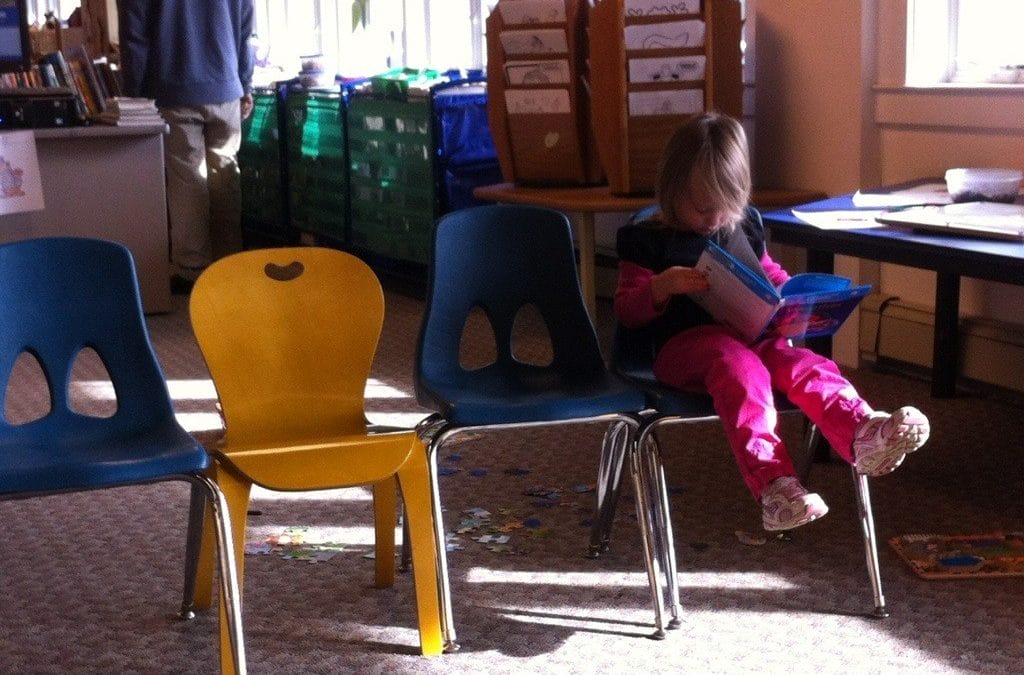 At the library