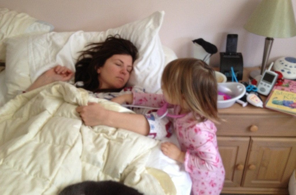 Taking care of mommy