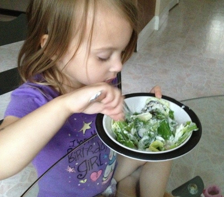 Eating salad