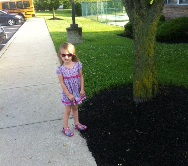 On my way into school