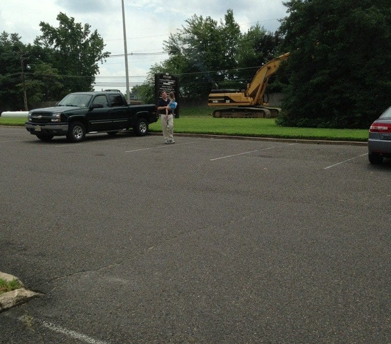 Checking out the construction equipment
