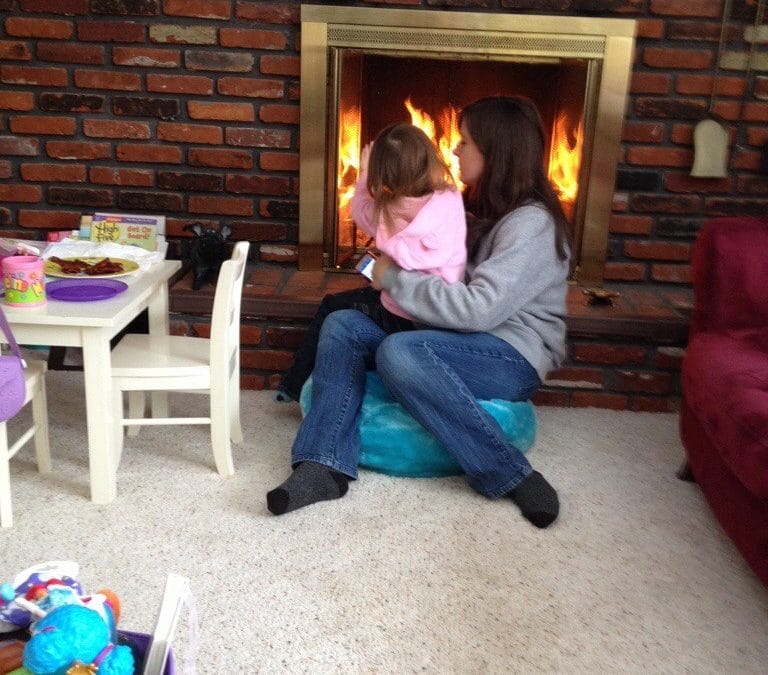 Snuggling with mommy