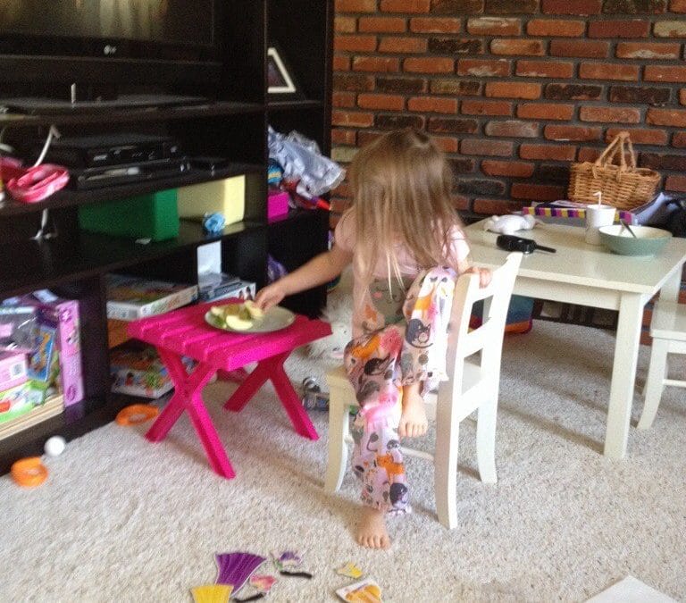 Eating my apple slices