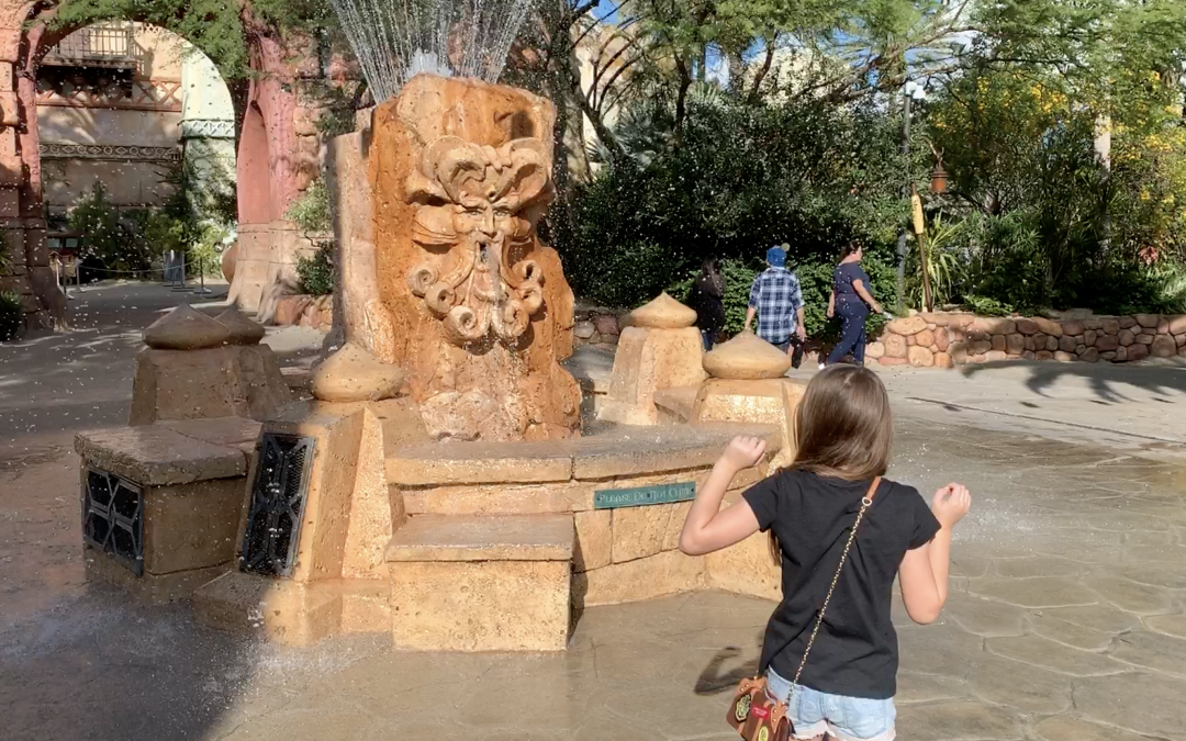 A  quick chat with a fountain